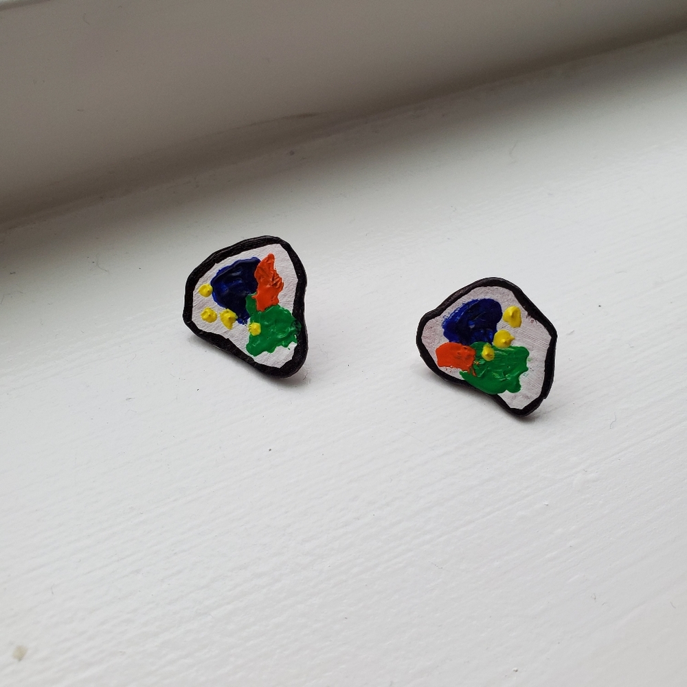 Polymer Clay Handmade Painted Earrings